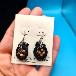 💥3/$20 Coldwater Creek Wood & Metal Disc Hook Earrings!